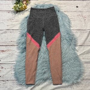 Beyond Yoga Spacedye Tri-Panel High Waisted Midi Leggings Gray Pink